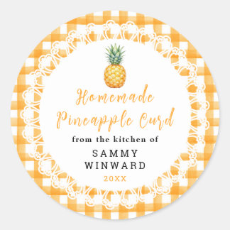 Homemade Pineapple Curd Jar Label
