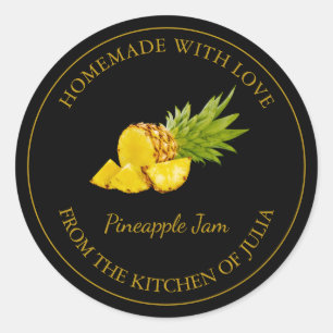 Homemade Pineapple Jam Label Black