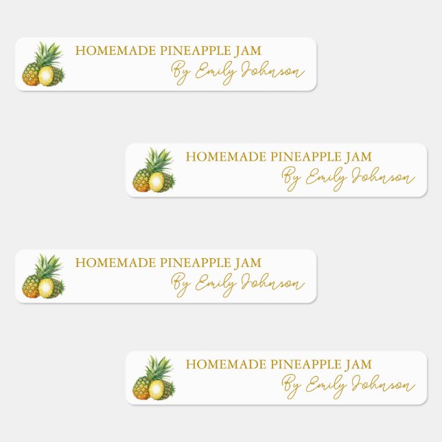 Homemade Pineapple Jam Thin Label (Group)