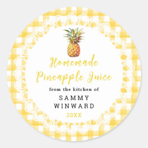 Homemade Pineapple Juice Drink Label