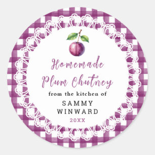 Homemade Plum Chutney Jar Label