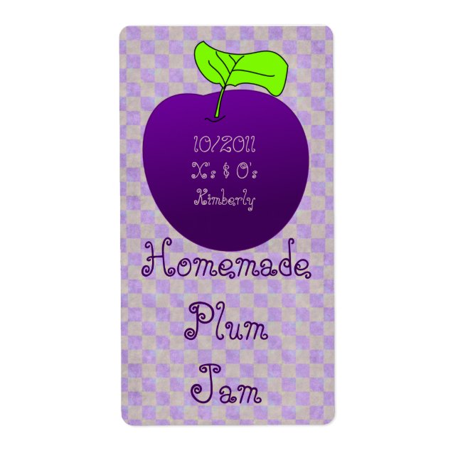 Homemade Plum Jam Jar Label (Customise) (Front)