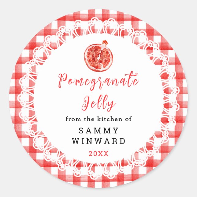 Homemade Pomegranate Jelly Label (Front)