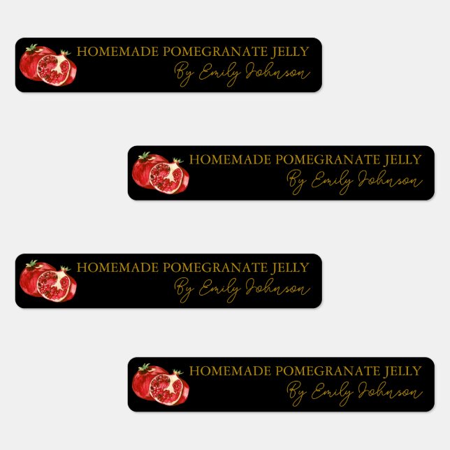 Homemade Pomegranate Jelly Thin Label (Group)