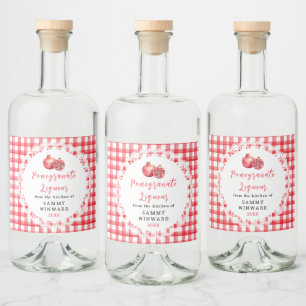 Homemade Pomegranate Liqueur Bottle Label
