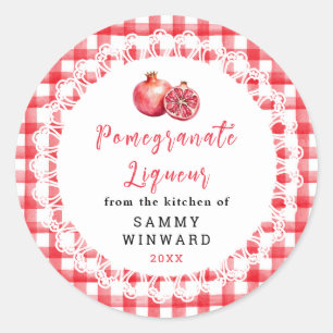 Homemade Pomegranate Liqueur Bottle Label