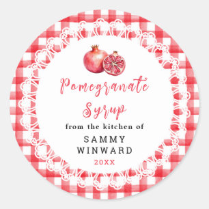 Homemade Pomegranate Syrup Bottle Label
