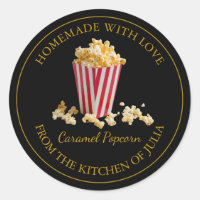 Homemade Popcorn Label | Black