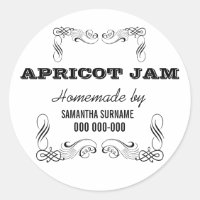 Homemade preserves jam jar stickers ROUND