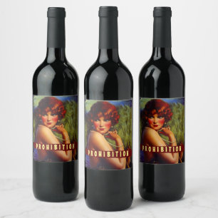 Homemade Prohibition Flapper Era Beach Wine Vino   Label