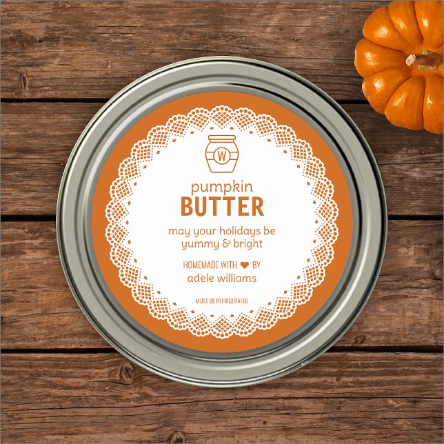 Homemade Pumpkin Butter Classic Round Sticker (Creator Uploaded)