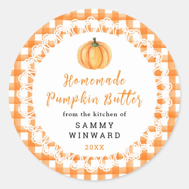 Homemade Pumpkin Butter Label (Front)