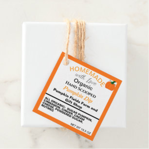 Homemade Pumpkin Dip QR Code on Back Favour Tags