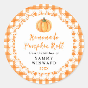 Homemade Pumpkin Roll Label