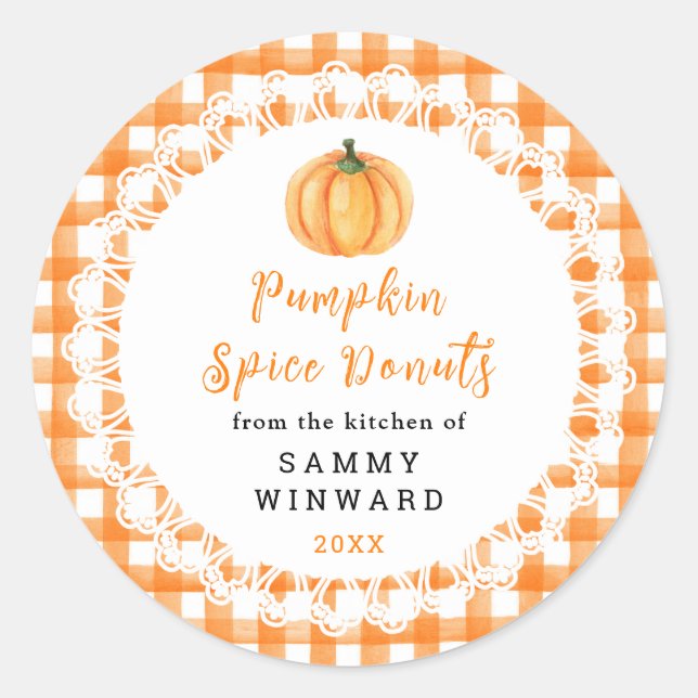 Homemade Pumpkin Spice Donuts Label (Front)