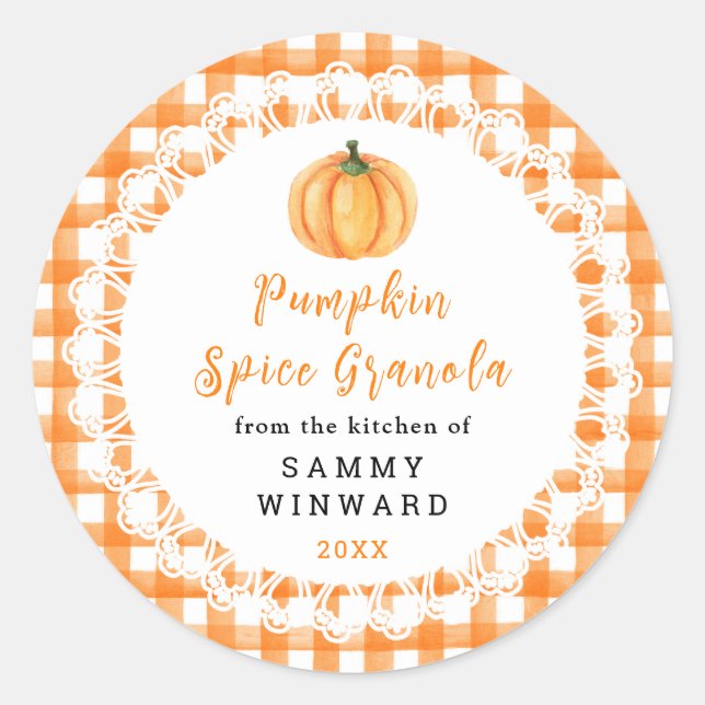 Homemade Pumpkin Spice Granola Label (Front)