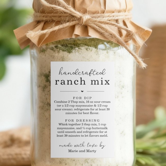 Homemade Ranch Mix Gift Labels (Creator Uploaded)