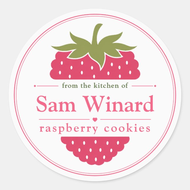Homemade Raspberry Cookies Kitchen Label (Front)