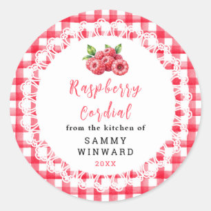 Homemade Raspberry Cordial Bottle Label