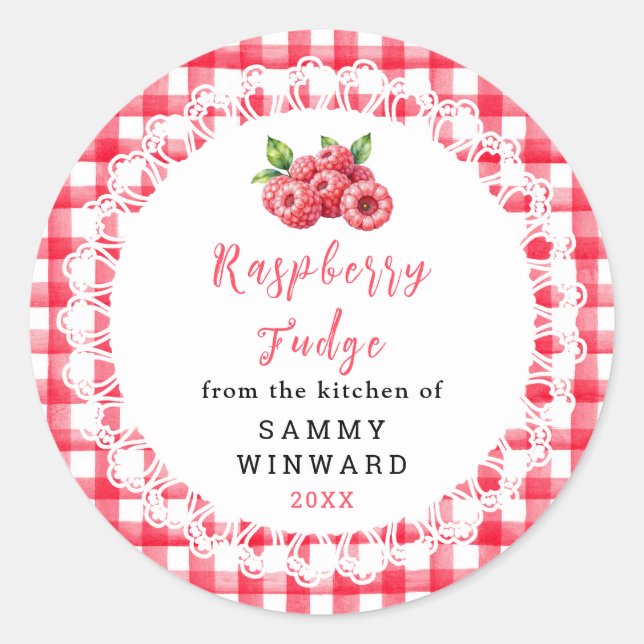 Homemade Raspberry Fudge Label (Front)