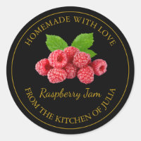 Homemade Raspberry Jam Label | Black