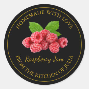 Homemade Raspberry Jam Label Black