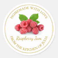 Homemade Raspberry Jam Label | White