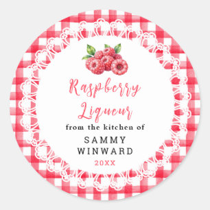 Homemade Raspberry Liqueur Bottle Label