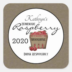 Homemade Raspberry Personalised Square Sticker