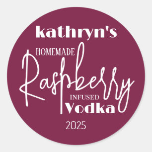Homemade Raspberry Vodka Personalised Label