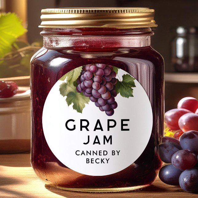 Homemade Red Grape jam canning label (Creator Uploaded)