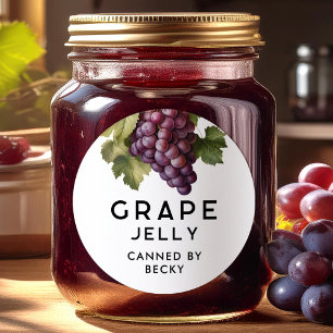 Homemade Red Grape jelly canning label