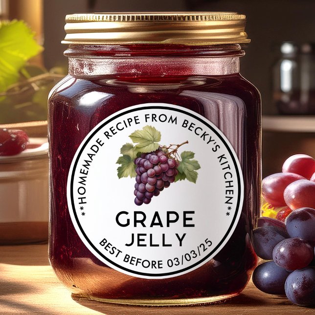 Homemade Red Grapes Jelly canning label (Creator Uploaded)
