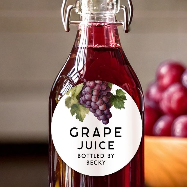 Homemade Red Grapes juice canning label (Creator Uploaded)