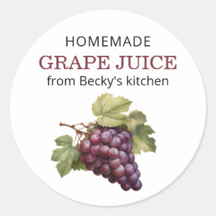 Homemade Red Grapes juice canning label