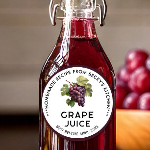 Homemade Red Grapes Juice Pantry Labels