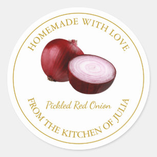 Homemade Red Onion Pickle Label   White