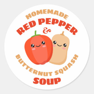 Homemade Red Pepper and Butternut Squash Soup Classic Round Sticker