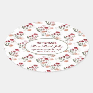 Homemade Rose Petal Jelly Vintage Roses Oval Label