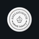 Homemade rustic business logo custom white magnet<br><div class="desc">Homemade rustic business logo custom social simple promotional magnet featuring business name in a minimalist black and white magnet template with handmade feel. Beautiful for branded gifts for customers of pastry and bakery small business, food employee personalised and promotional gift, as personalised gifts for chef, and for any artisan and...</div>