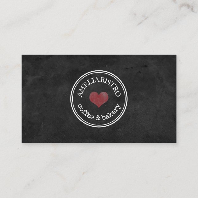 Homemade rustic logo custom blackboard simple business card (Front)