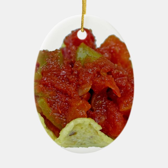 Homemade Salsa Ceramic Tree Decoration (Front)