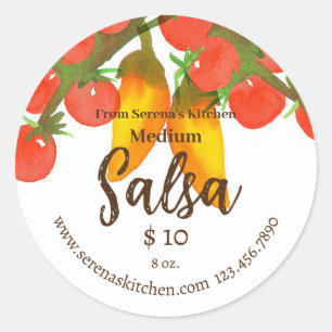 Homemade Salsa Label Tomatoes Peppers Template
