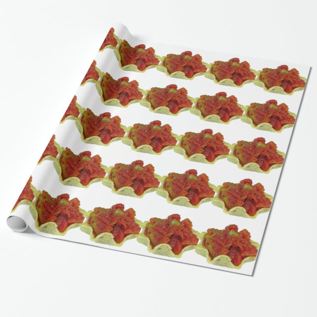 Homemade Salsa Wrapping Paper (Unrolled)