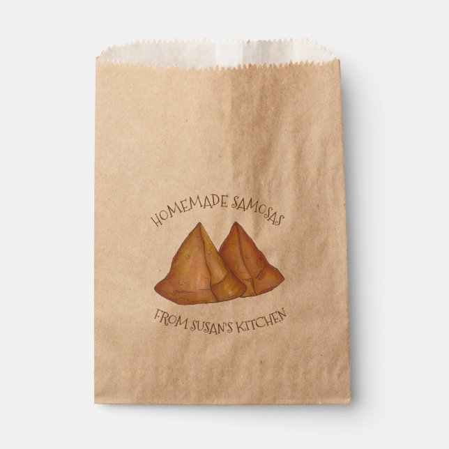 Homemade Samosas Indian Food From the Kitchen of Favour Bags (Front)