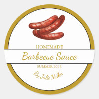 Homemade Sausages Barbecue Sauce BBQ Label