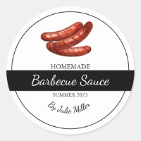 Homemade Sausages Barbecue Sauce BBQ Label