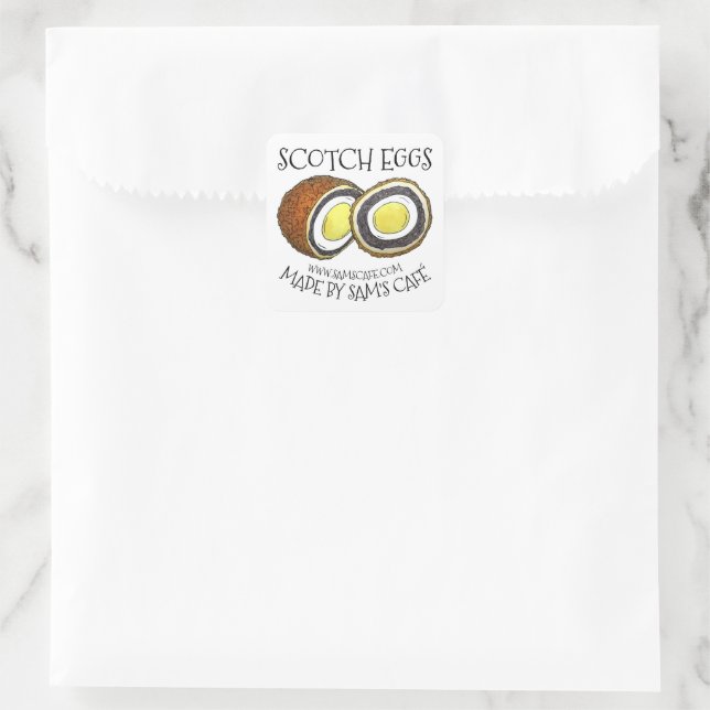 Homemade Scotch Eggs UK British Snack Food Square Sticker (Bag)