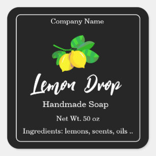 Homemade Soap Black Label Sticker