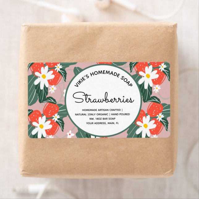 Homemade Soap Business Strawberries Hand Drawn (Insitu)